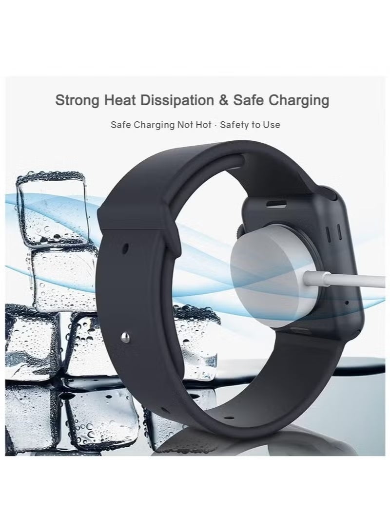 شاحن مغناطيسي سريع مطور لساعة أبل، مزود بكابل USB-C (طول 1 متر/محمول)، يدعم الشحن اللاسلكي المغناطيسي، متوافق مع ساعات أبل من السلسلة 8/7/6/SE/5/4/3/2/1 - Image 3